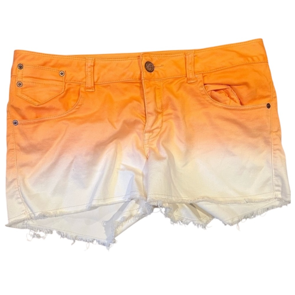American‎ Rag White Orange Ombré Shorts Juniors Size 11 Summer Beach Casual
